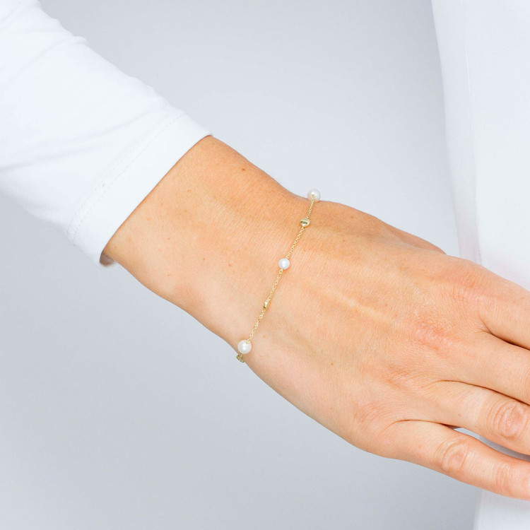 Dall'acqua bransoletka ze złota z perłami