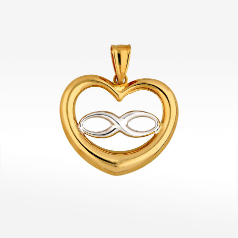 Zawieszka ze złota serce z nieskończonością