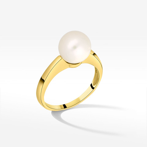 Dall'acqua pierścionek ze złota z perłą