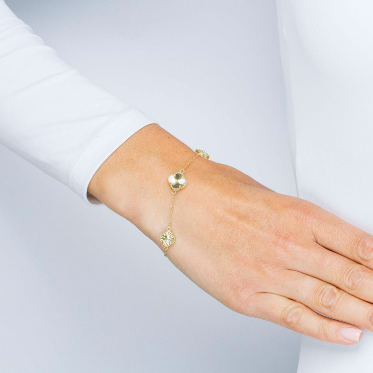 Bransoletka ze złota z koniczynkami