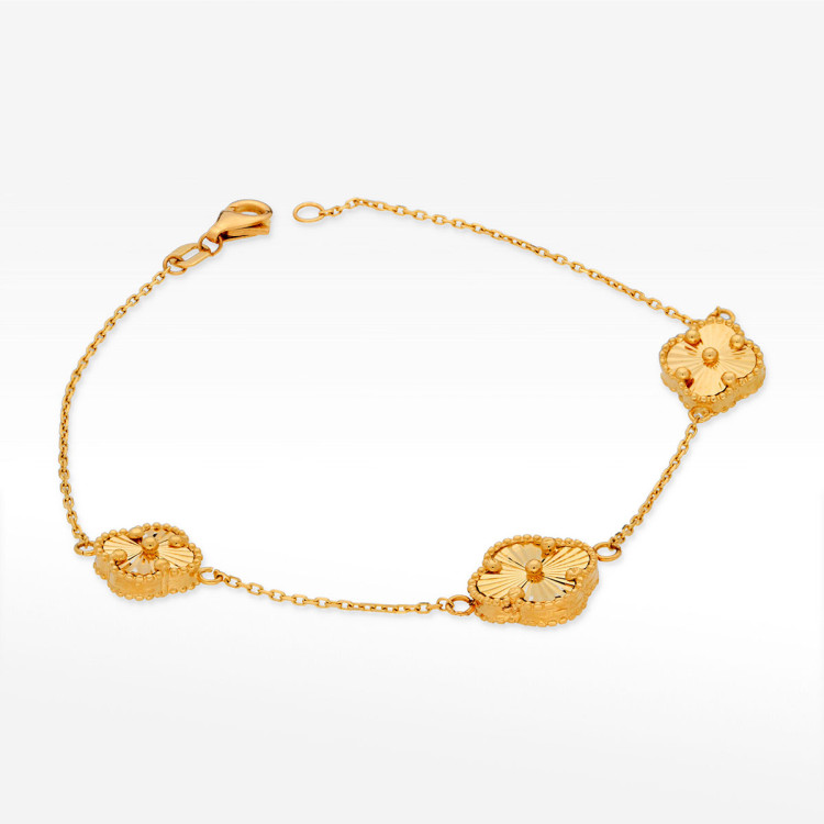 Bransoletka ze złota z koniczynkami