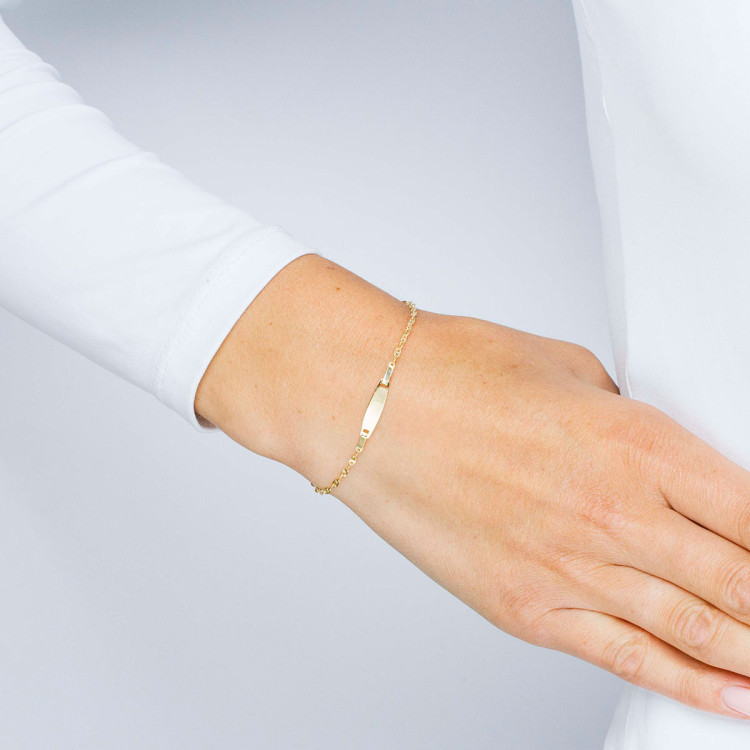 Bransoletka złota z blaszką