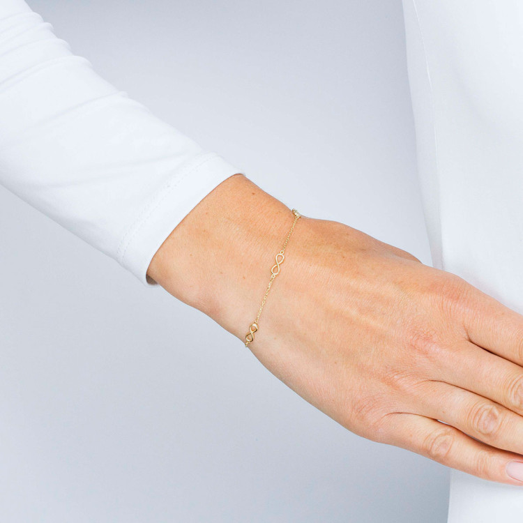 Bransoletka złota z nieskończonością