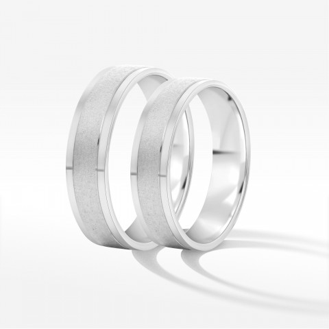 Obrączki ślubne z białego złota 5mm fazowane