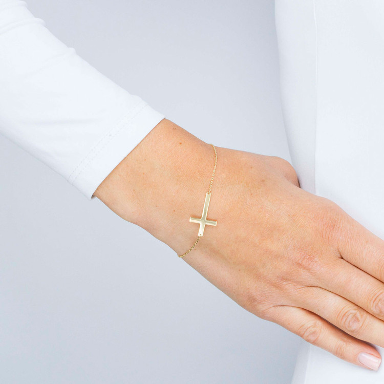 Bransoletka ze złota z krzyżykiem