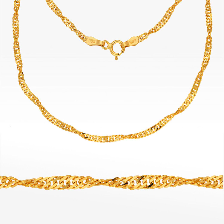 Łańcuszek ze złota singapur pełny