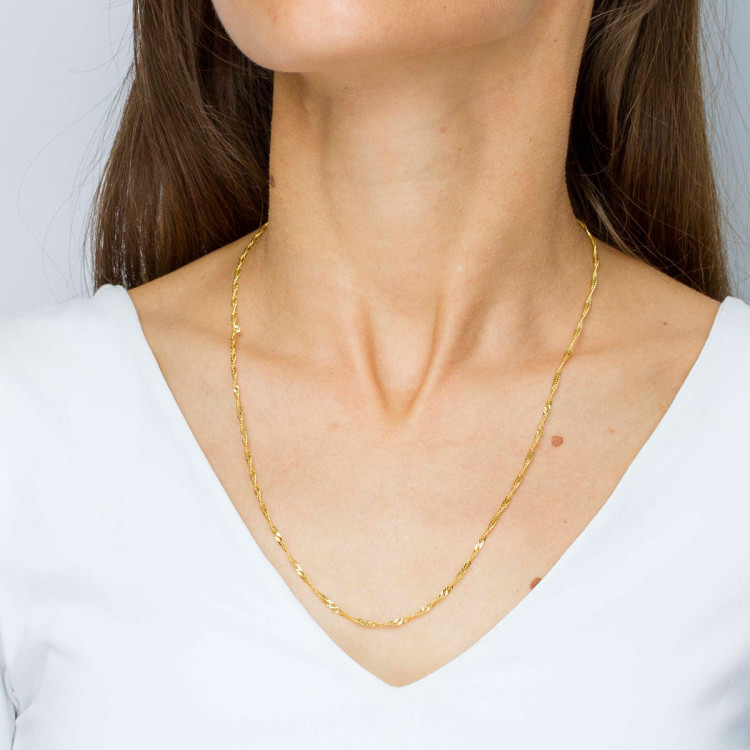 Łańcuszek ze złota singapur pełny