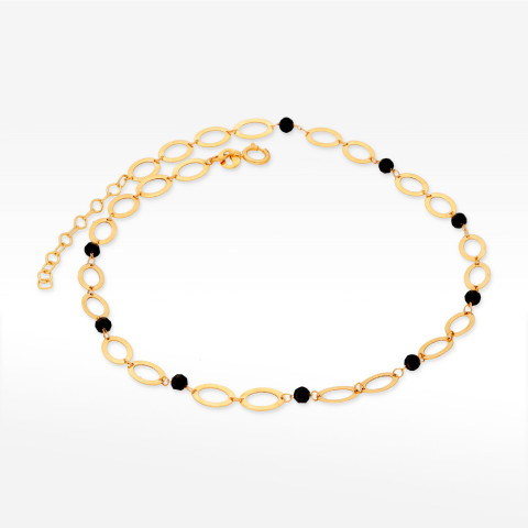 Bransoletka ze złota na nogę z koralikami