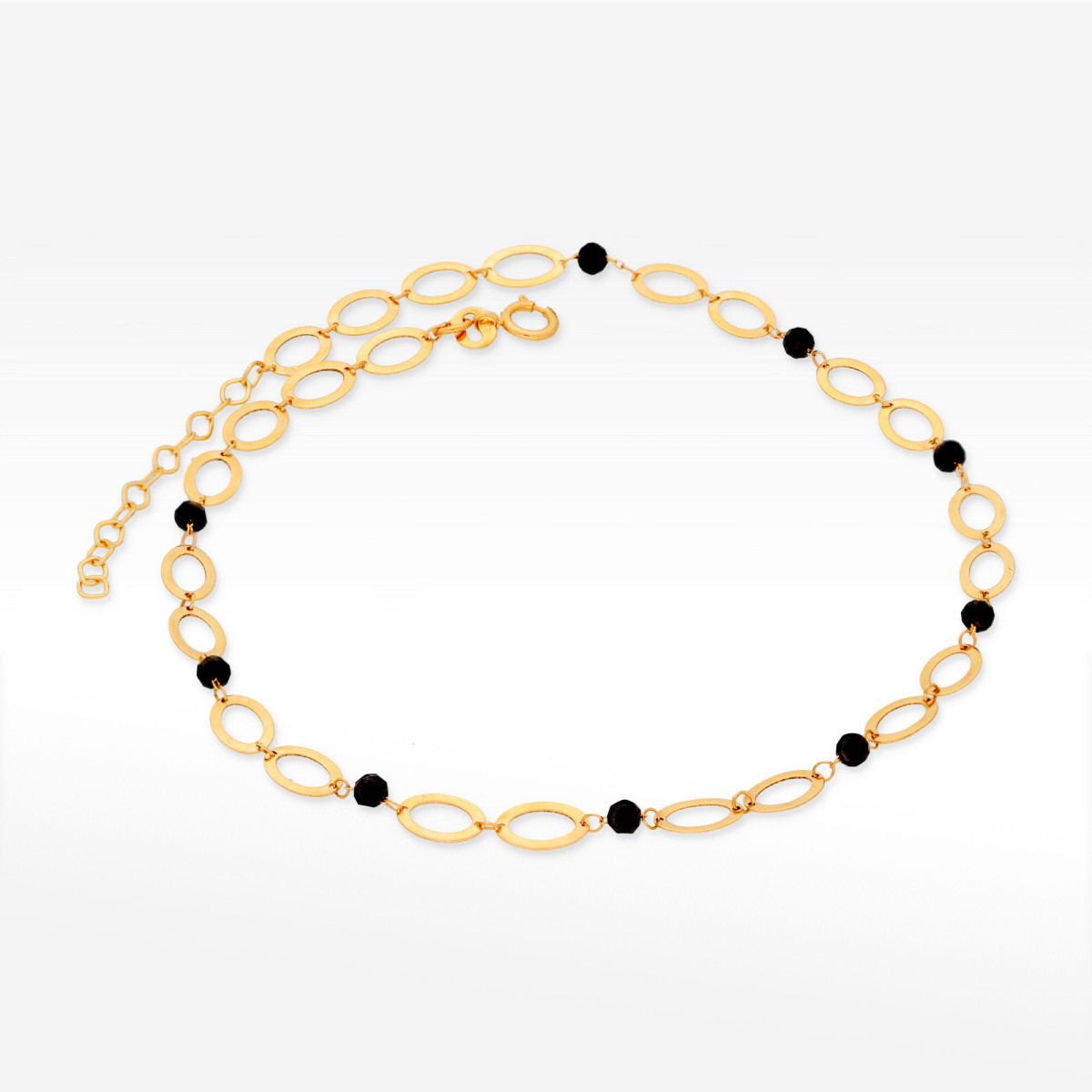 Bransoletka ze złota na nogę z koralikami