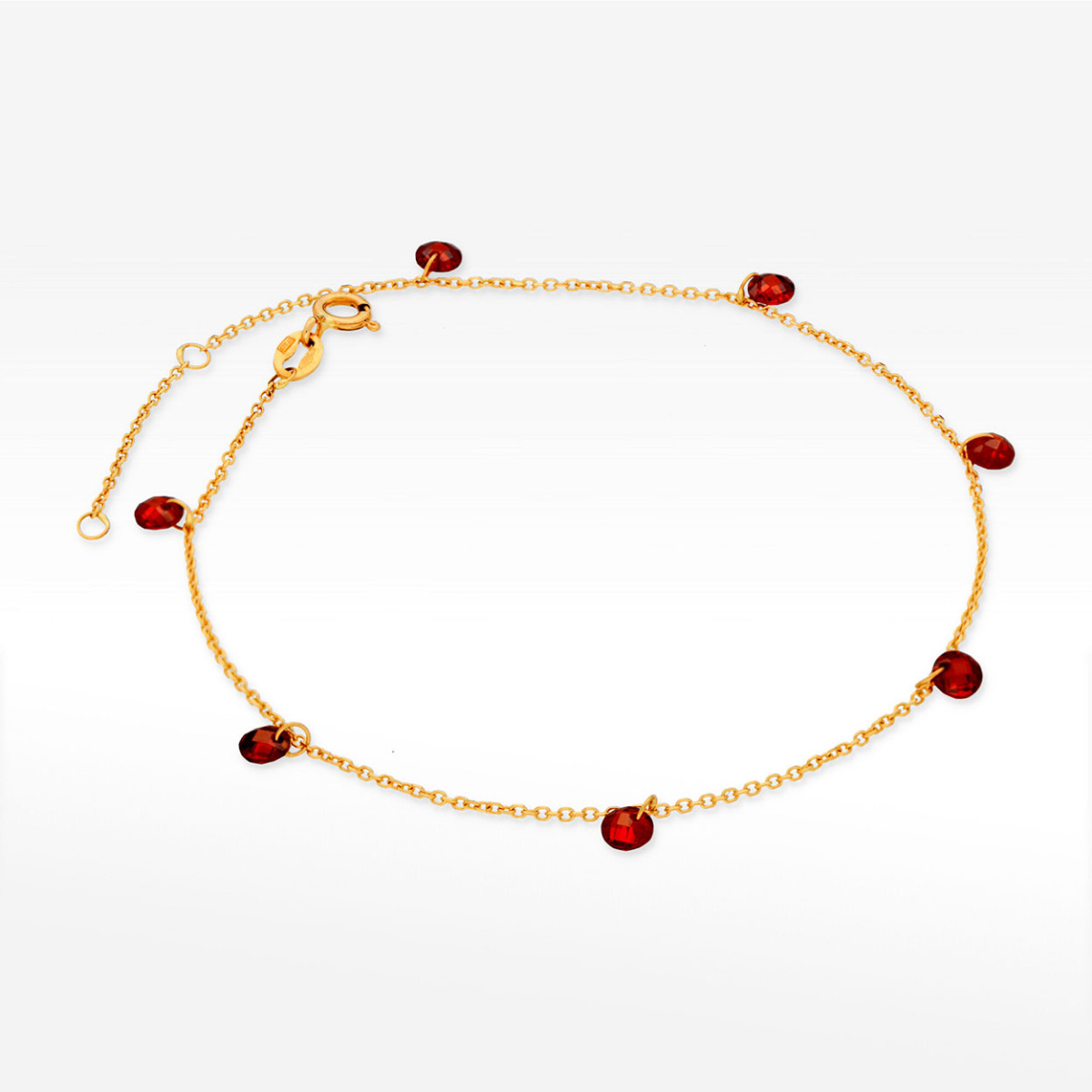 Bransoletka ze złota na nogę z koralikami
