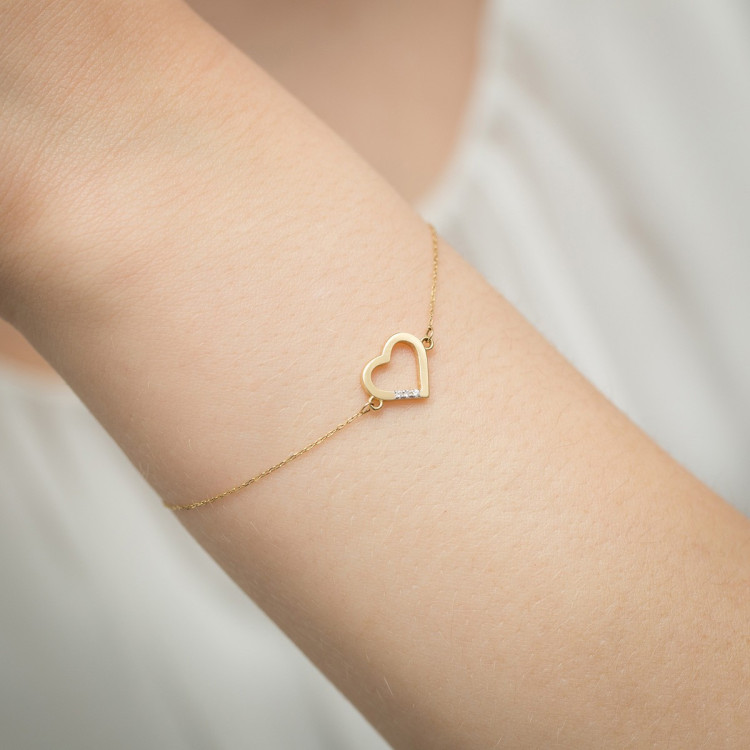 Bransoletka z białego złota z diamentami