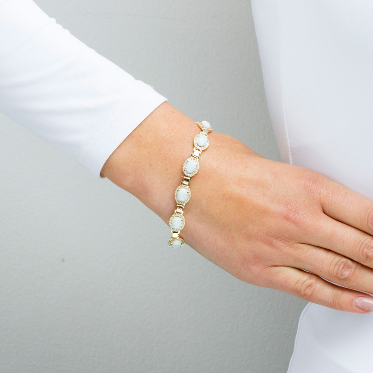 Bransoletka ze złota z opalem