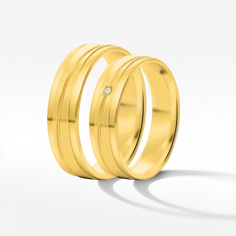 Obrączki ślubne z żółtego złota 5mm płaskie