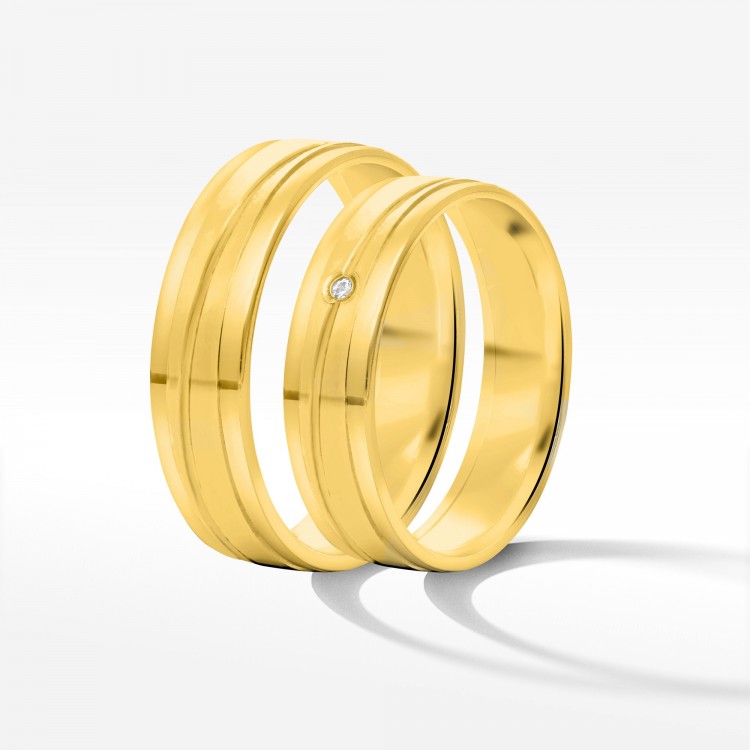 Obrączki ślubne z żółtego złota 5mm płaskie