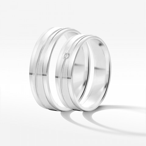 Obrączki ślubne z białego złota 5mm płaskie