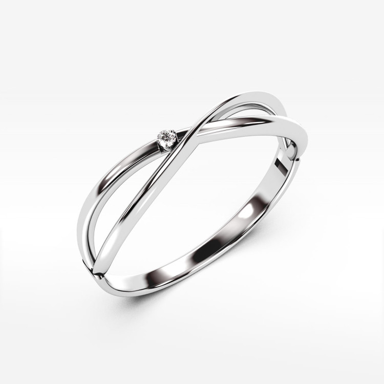 Pierścionek ze złota z cyrkonią