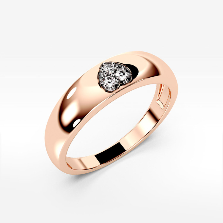 Pierścionek z symbolem serca z różowego złota z diamentami