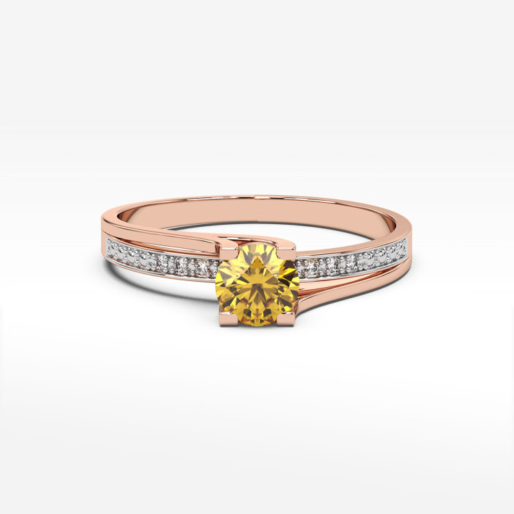 Pierścionek zaręczynowy z cytrynem i diamentami