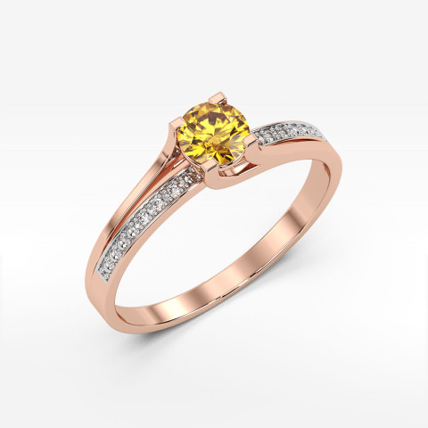 Pierścionek zaręczynowy z cytrynem i diamentami