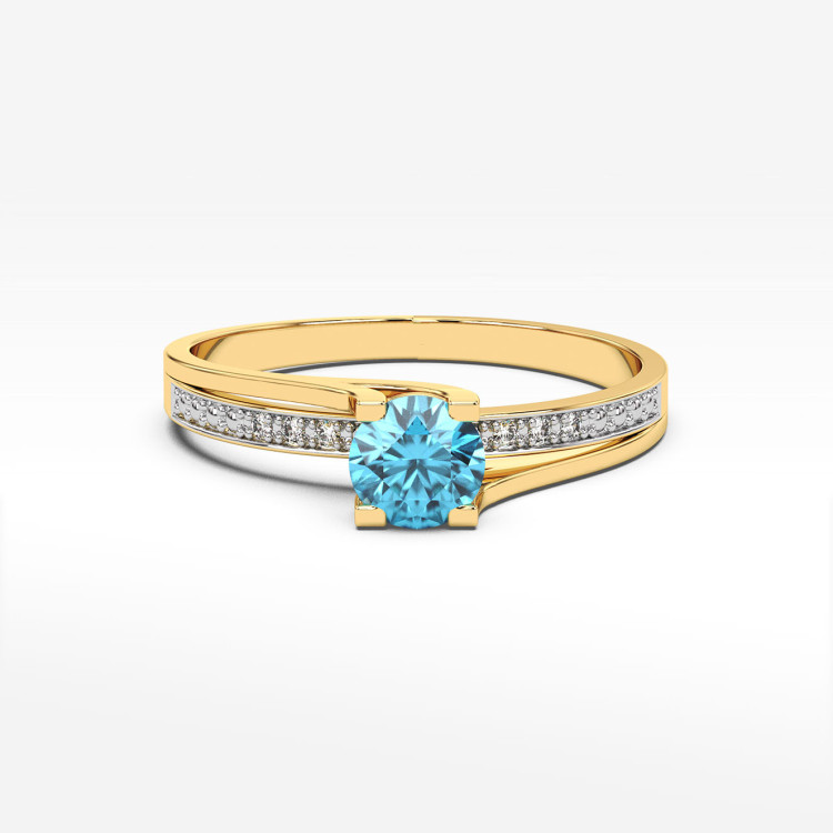 Pierścionek zaręczynowy z topazem i diamentami