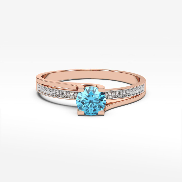 Pierścionek zaręczynowy z topazem i diamentami