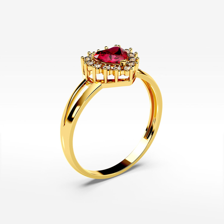Pierścionek zaręczynowy z rubinem