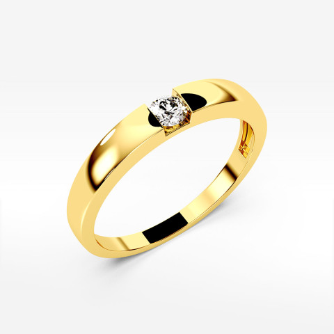 Złoty pierścionek z diamentem