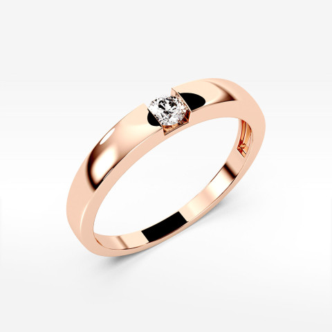 Złoty pierścionek z diamentem