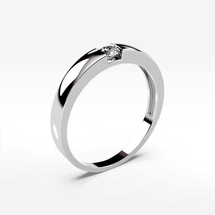 Złoty pierścionek z diamentem