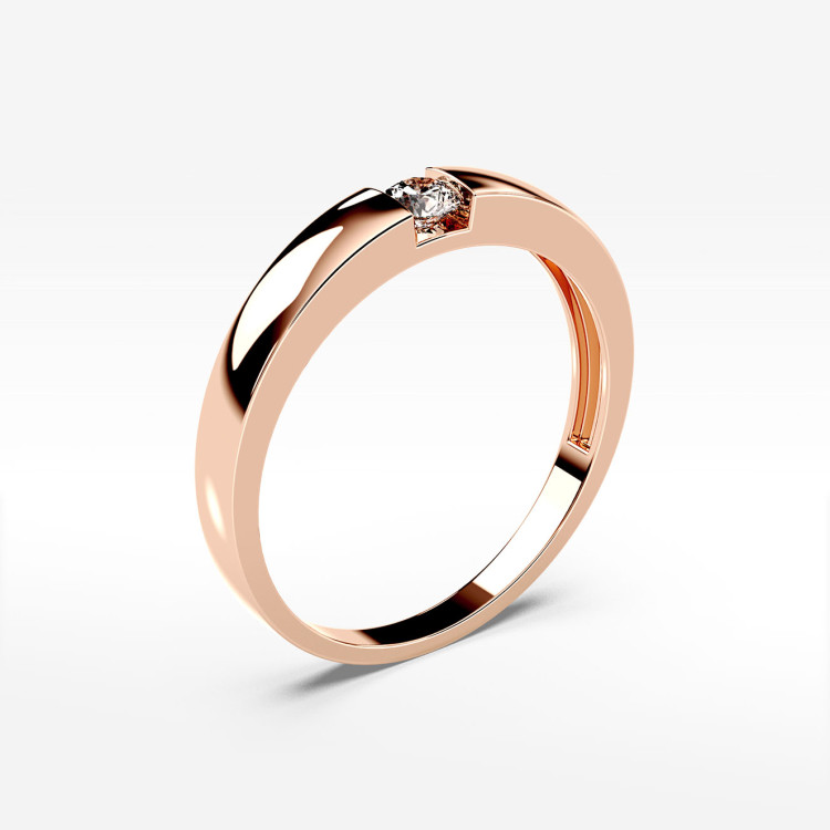 Złoty pierścionek z diamentem