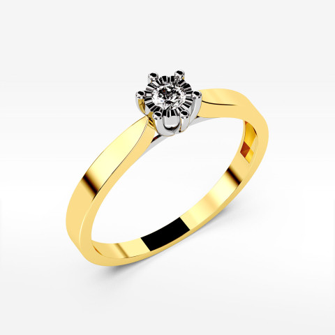 Pierścionek z jednym diamentem