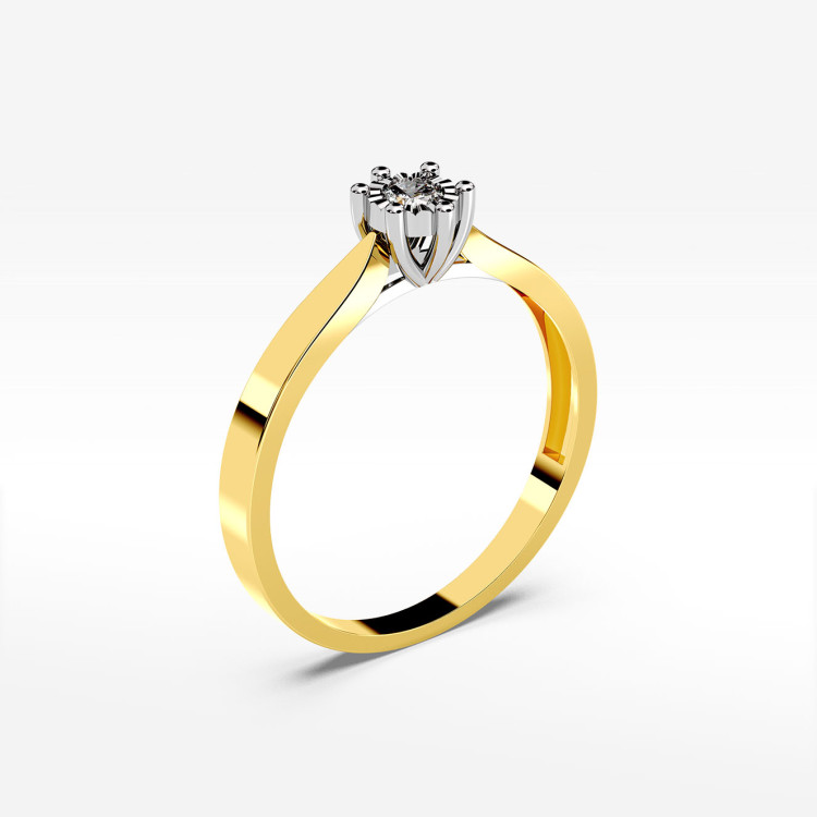 Pierścionek z jednym diamentem
