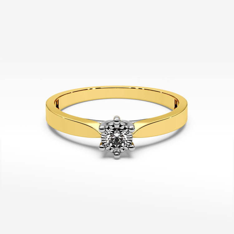 Pierścionek z jednym diamentem