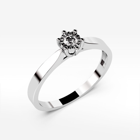 Pierścionek z jednym diamentem