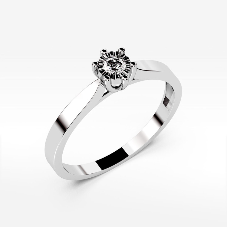 Pierścionek z jednym diamentem