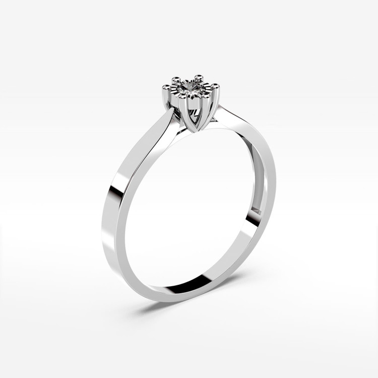 Pierścionek z jednym diamentem