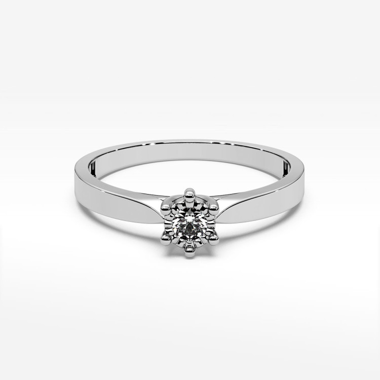Pierścionek z jednym diamentem