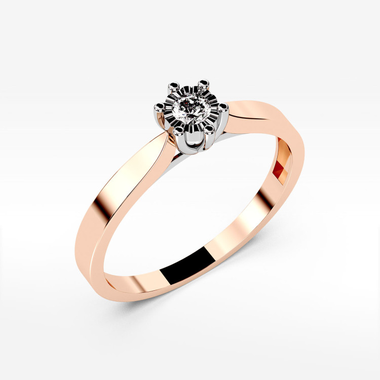 Pierścionek z jednym diamentem