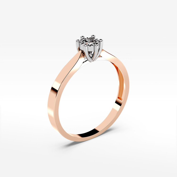 Pierścionek z jednym diamentem