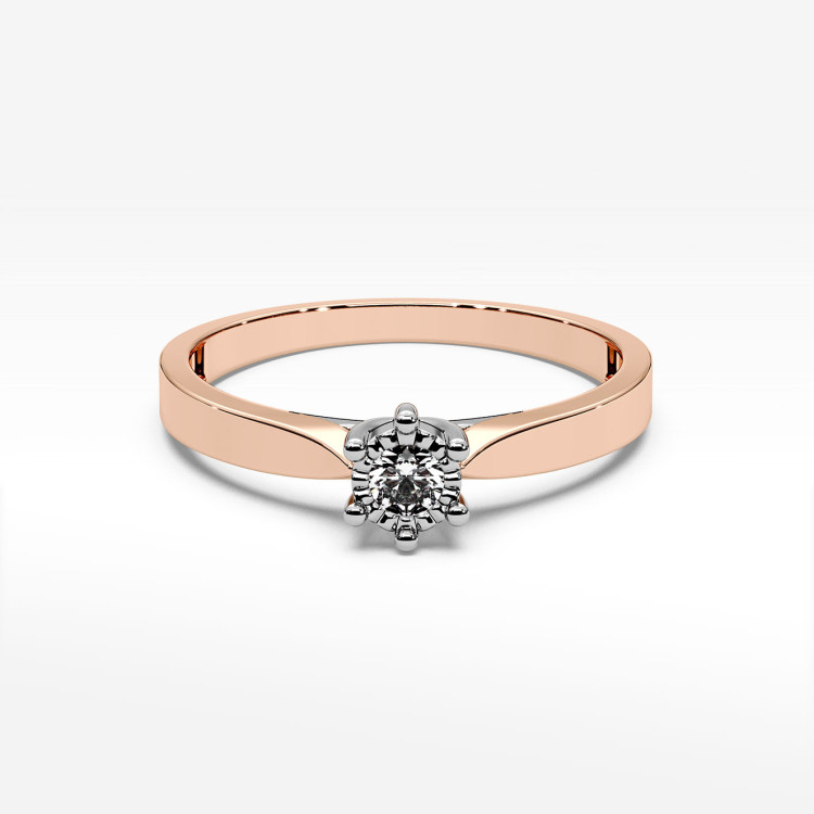 Pierścionek z jednym diamentem