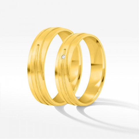 Obrączki ślubne z żółtego złota 5.5mm półokrągłe