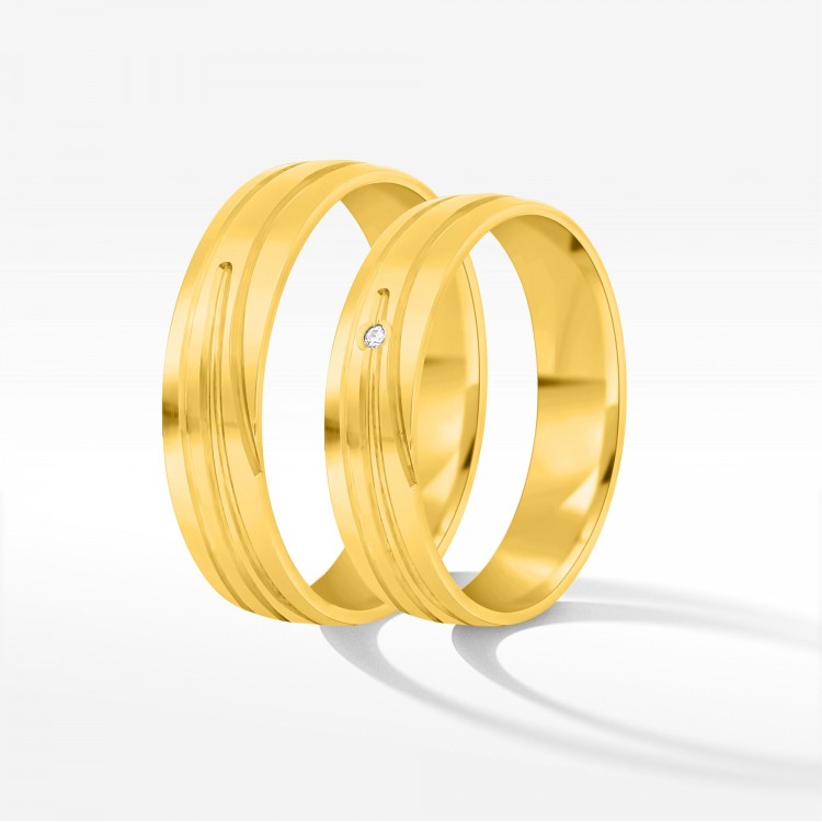 Obrączki ślubne z żółtego złota 5.5mm półokrągłe