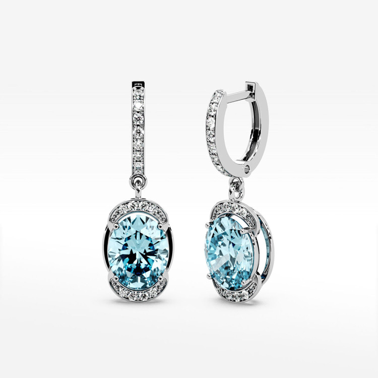 Złote kolczyki z topazem i diamentami