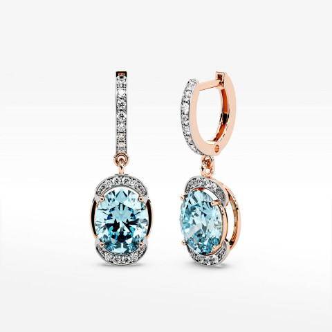 Złote kolczyki z topazem i diamentami