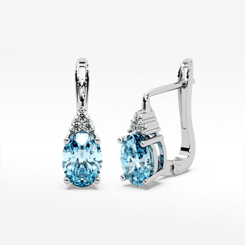 Złote kolczyki z topazem i diamentami