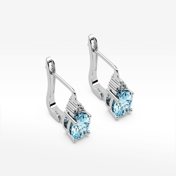 Złote kolczyki z topazem i diamentami