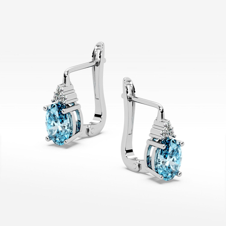 Złote kolczyki z topazem i diamentami