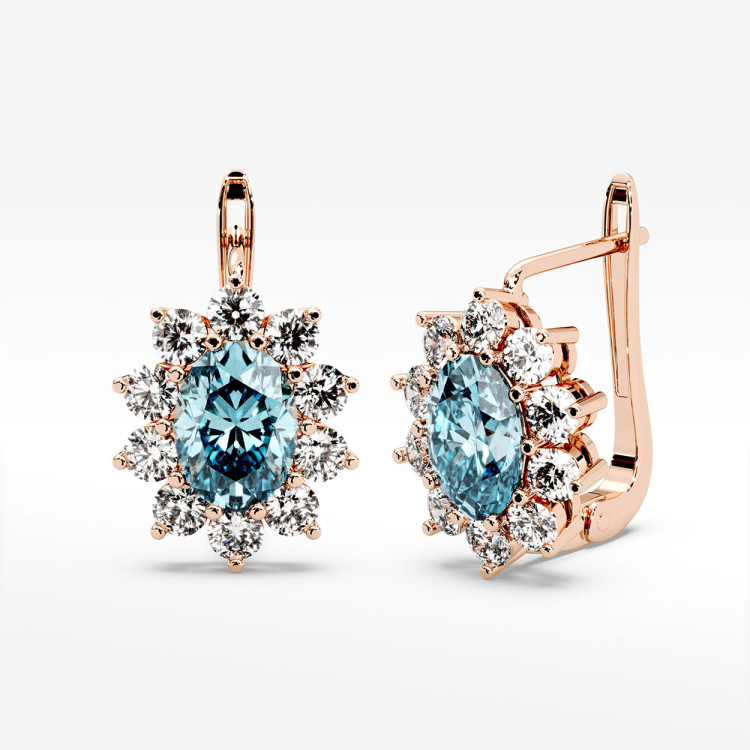 Złote kolczyki z topazem i diamentami