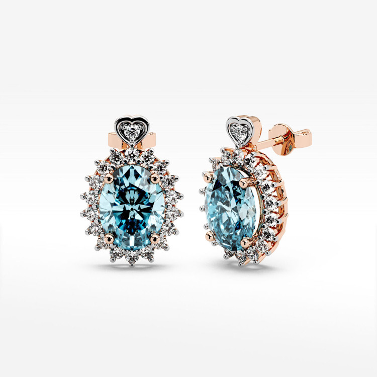 Złote kolczyki z topazem i diamentami