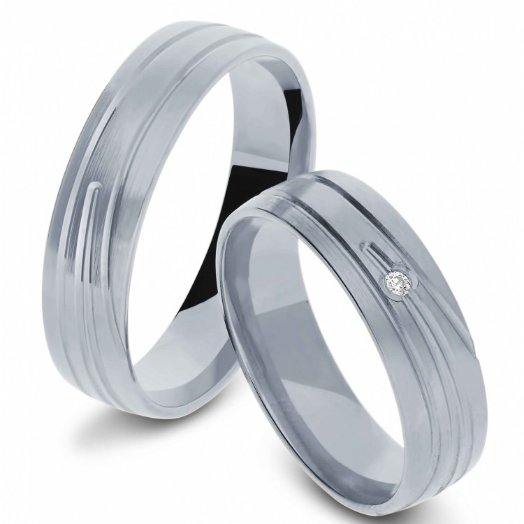 Obrączki ślubne z białego złota 5.5mm półokrągłe